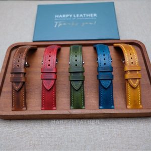 Dây Đồng Hồ Flat Da Waxy Màu Đỏ 11 Day-da-dong-ho-vintage