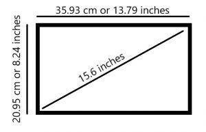 15.6 inch bằng bao nhiêu cm?